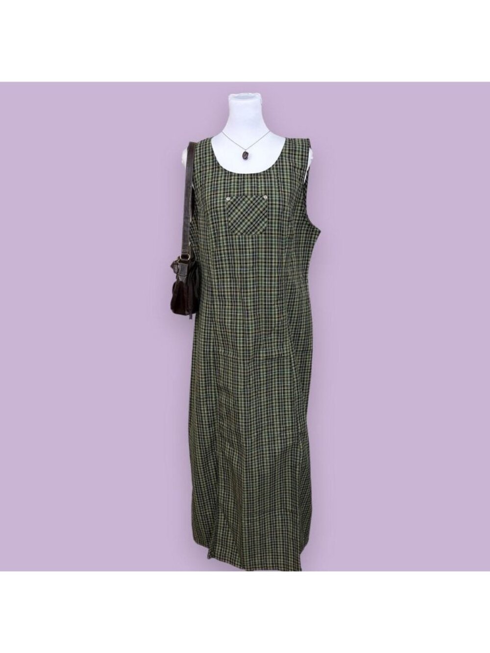 90s plaid cottagecore jumper dress